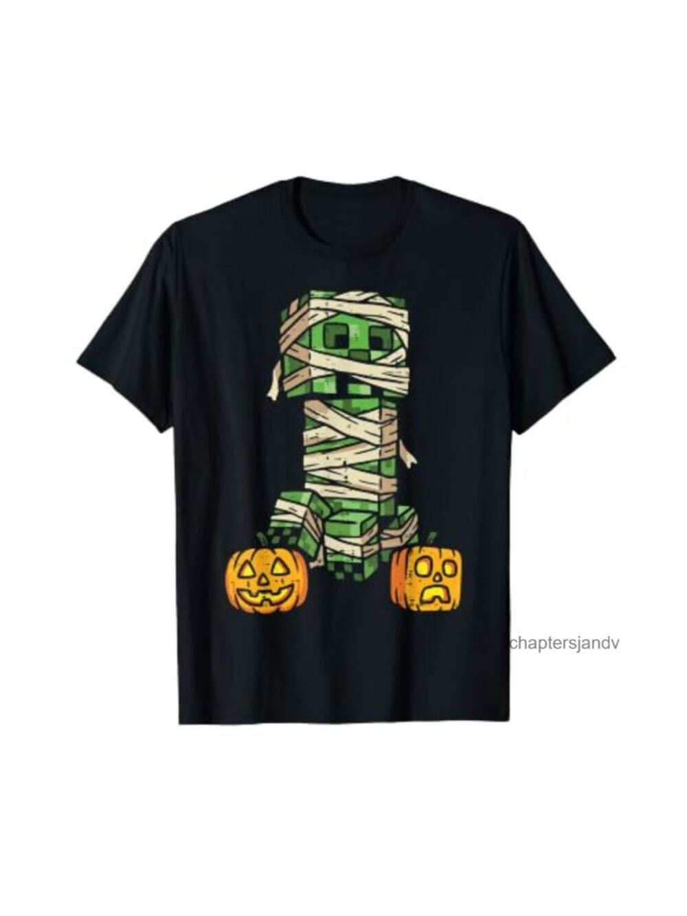 Halloween Gamer Pixel Monster Mummy Graphic Tee Short Sleeve Costume